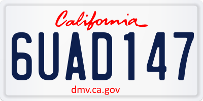 CA license plate 6UAD147