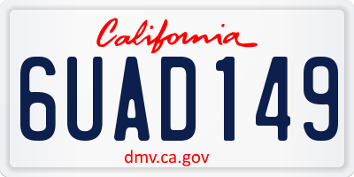 CA license plate 6UAD149