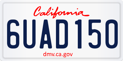 CA license plate 6UAD150
