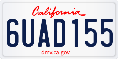 CA license plate 6UAD155