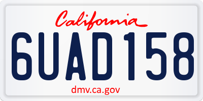 CA license plate 6UAD158