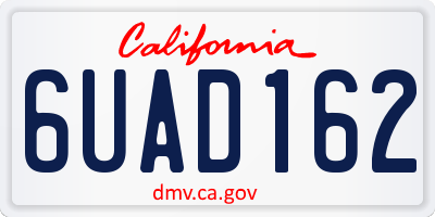 CA license plate 6UAD162
