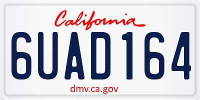 CA license plate 6UAD164