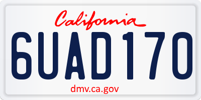 CA license plate 6UAD170