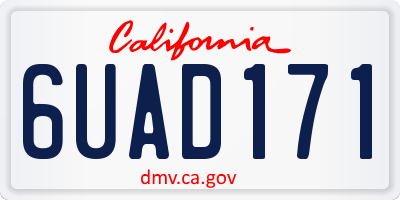 CA license plate 6UAD171