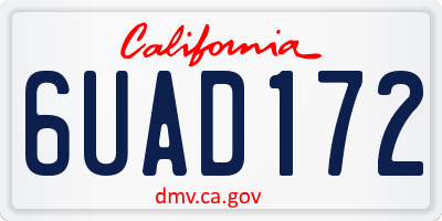 CA license plate 6UAD172