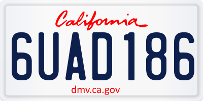CA license plate 6UAD186