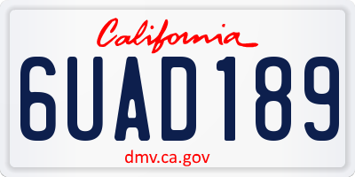 CA license plate 6UAD189