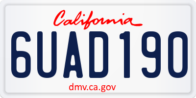 CA license plate 6UAD190