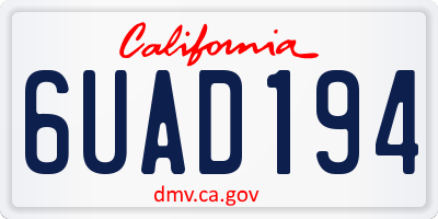 CA license plate 6UAD194
