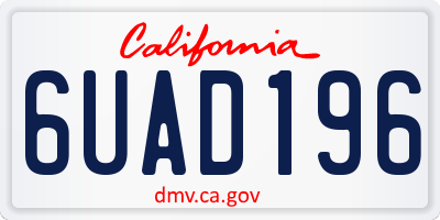 CA license plate 6UAD196