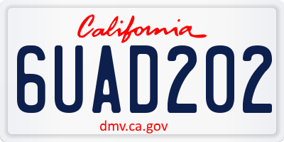 CA license plate 6UAD202