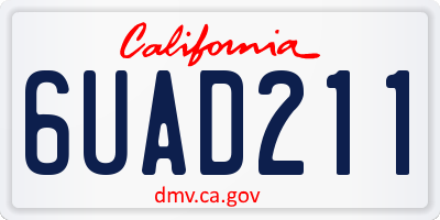 CA license plate 6UAD211