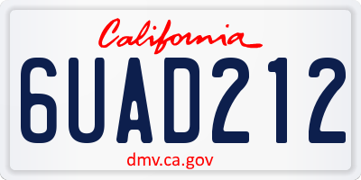 CA license plate 6UAD212
