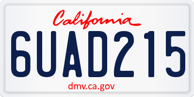 CA license plate 6UAD215