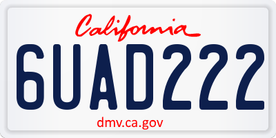 CA license plate 6UAD222