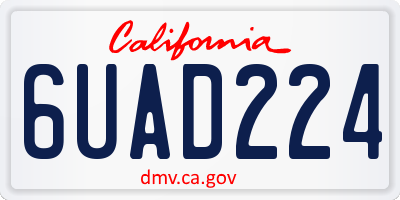 CA license plate 6UAD224