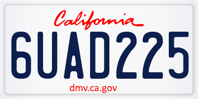 CA license plate 6UAD225