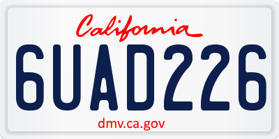 CA license plate 6UAD226