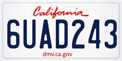 CA license plate 6UAD243