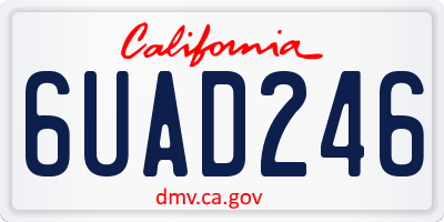 CA license plate 6UAD246