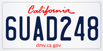 CA license plate 6UAD248