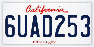 CA license plate 6UAD253