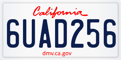 CA license plate 6UAD256
