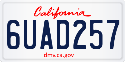 CA license plate 6UAD257