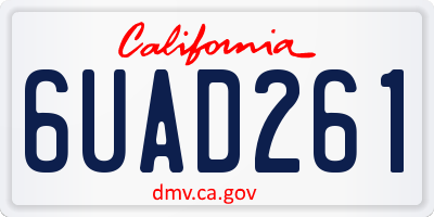CA license plate 6UAD261