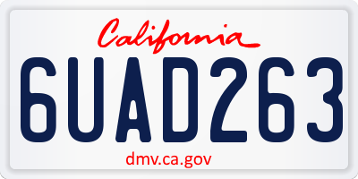 CA license plate 6UAD263