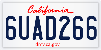 CA license plate 6UAD266