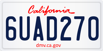 CA license plate 6UAD270