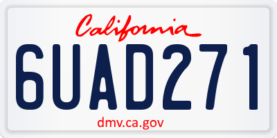 CA license plate 6UAD271