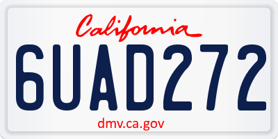 CA license plate 6UAD272