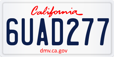 CA license plate 6UAD277
