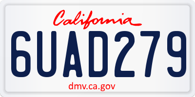 CA license plate 6UAD279