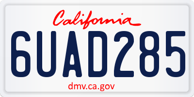 CA license plate 6UAD285