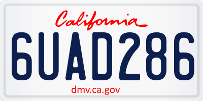 CA license plate 6UAD286