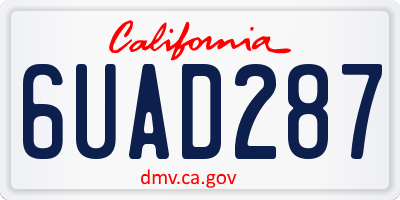 CA license plate 6UAD287