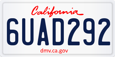 CA license plate 6UAD292
