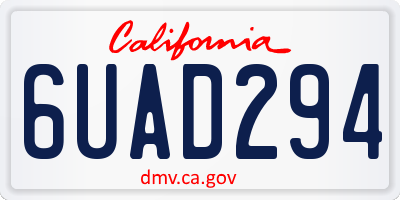 CA license plate 6UAD294