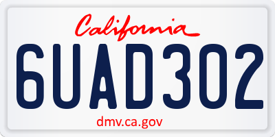 CA license plate 6UAD302