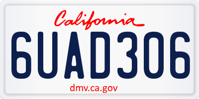 CA license plate 6UAD306