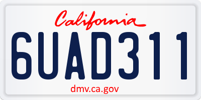 CA license plate 6UAD311