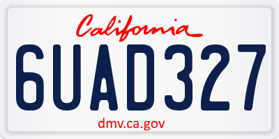 CA license plate 6UAD327