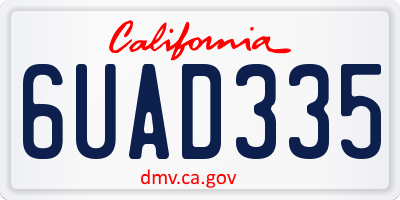 CA license plate 6UAD335