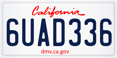 CA license plate 6UAD336