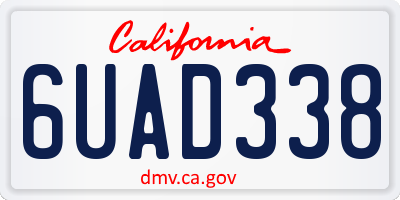 CA license plate 6UAD338