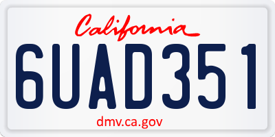 CA license plate 6UAD351